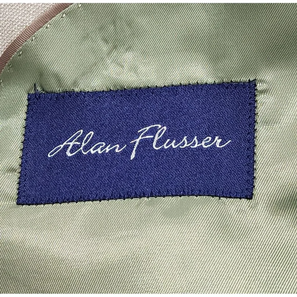 Alan Flusser Mens‎ Size 48L Beige/Tan Polyester/Viscose Blazer